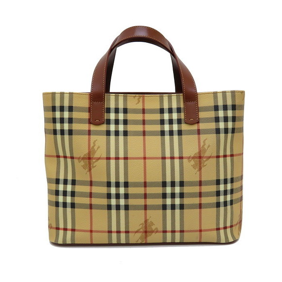 Burberry Nova Check Tote Bag Leather Brown - Picture 1 of 1